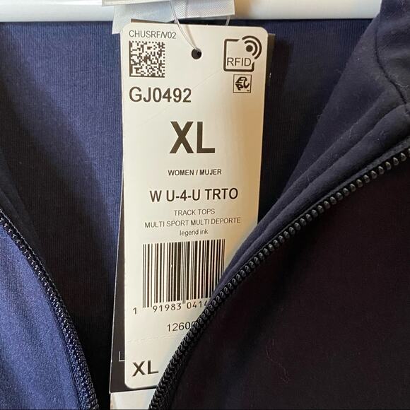 Adidas x Zoe Saldana Collection Track Jacket Coat Oversized Navy Blue Size XL - Picture 6 of 6